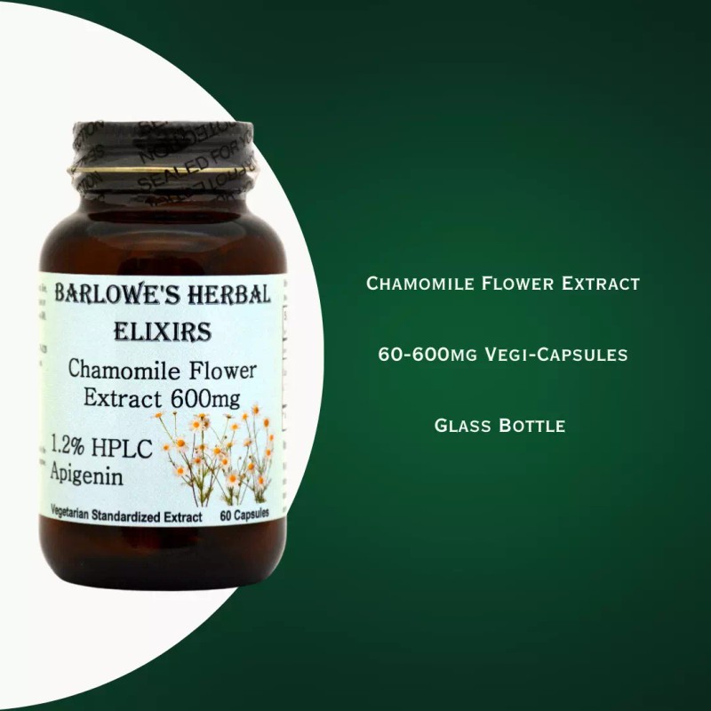 Barlowe's Herbal Elixirs CHAMOMILE EXTRACT | 1.2% APIGENIN | 600mg