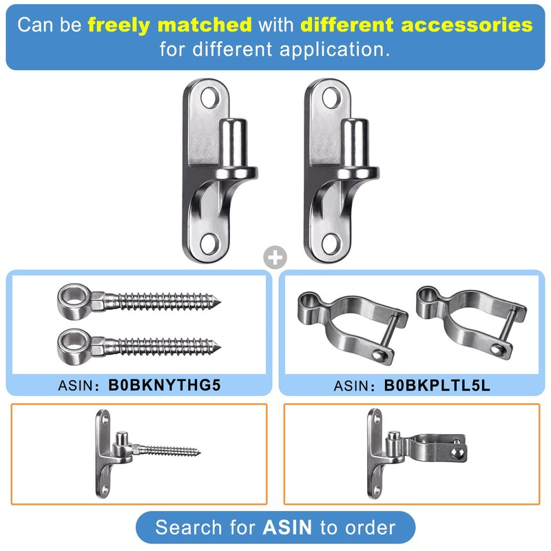 Insaga 2pcs Wall Mount Gate Hinge for Farm Gate, 304