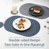 Oval Table Mats Set of 6, Faux Leather Placemats, Heat