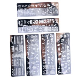 Mikinona 6Pcs Steel Nail Art Templates for DIY Manicure Reusable Stamping Plates for Elegant Nail Decoration Salon