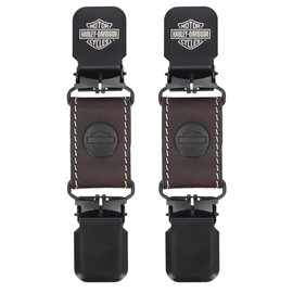 Harley-Davidson Men's Etched Bar & Shield Logo Leather Boot Clips – Brown