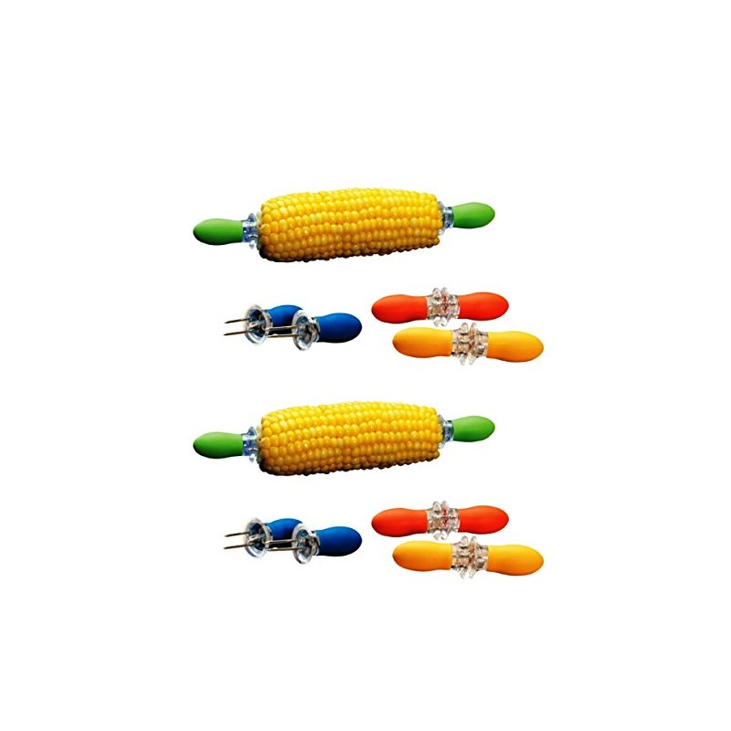Chef Craft Interlocking Jumbo Corn Holder 4 pair (2 Packs)