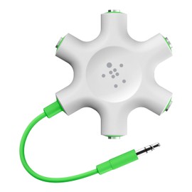 Belkin MixIt Colour Range Rockstar Multi 5 Way Splitter for Headphone - White, F8Z274BT