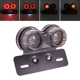 Aoling Motorcycle Tail Lamp 12V Vintage Brake License Plate Light Position Lamp Turn Signal Wiring Clean Motorcycle Tail Light Stop Lamp Rear Light Small License Plate Lamp Integrated Function Smoke