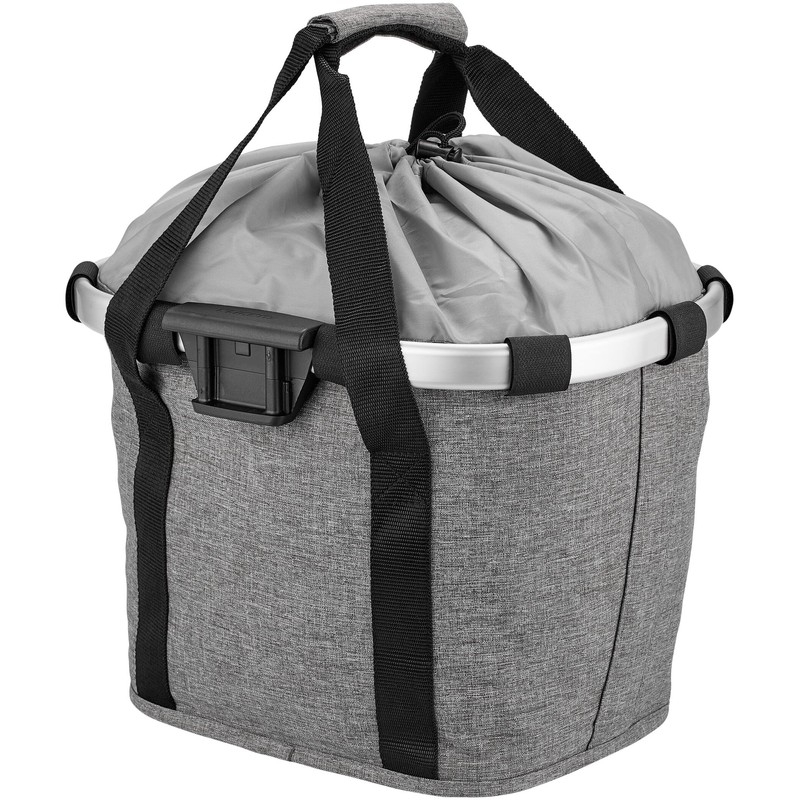 Klickfix KF880TS unisex adult twist bicycle basket, silver, plain