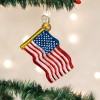 Old World Christmas Star Spangled Banner US Flag Blown Glass