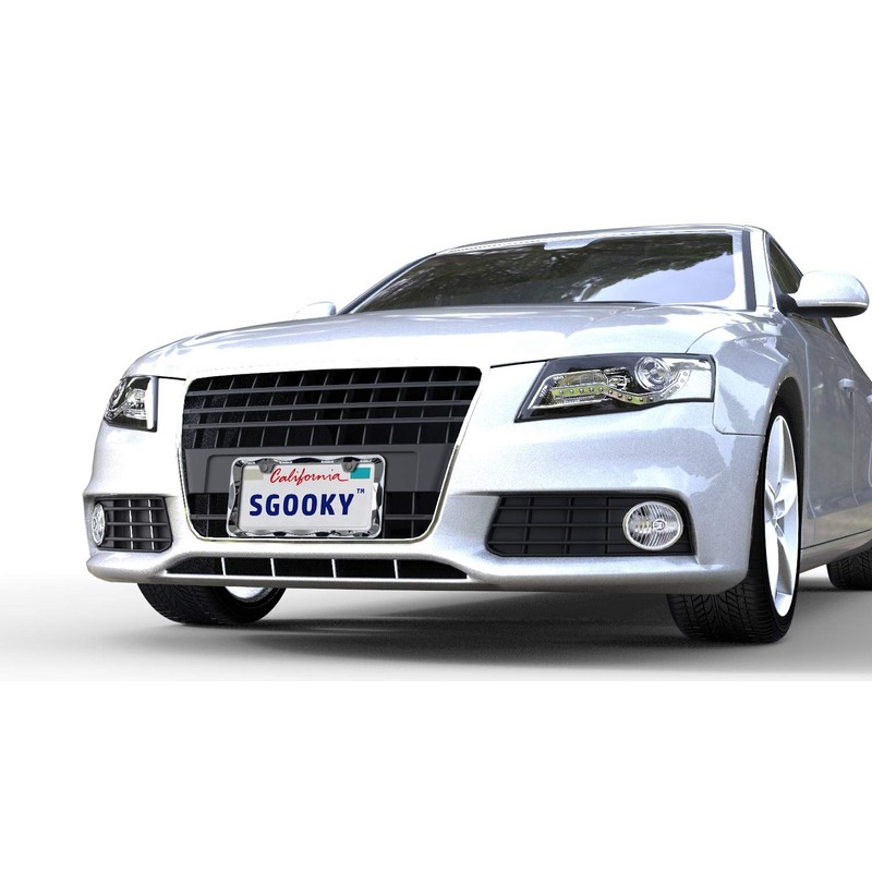2Pcs Sgooky 3D Curly Wave Pattern License Plate Holder Chrome