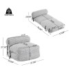 GDF Studio Convertible Bean Bag Chair Bed Light Gray Faux