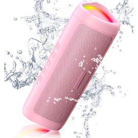 Bluetooth Speaker Gifts for Men: Portable Wireless, IPX5 Waterproof, White Elephant Gifts for Adults, Stocking Stuffers for Teens Boy Girl, Up to 20H Playtime, TWS Pair, for Home/Party/Outdoor (Pink)