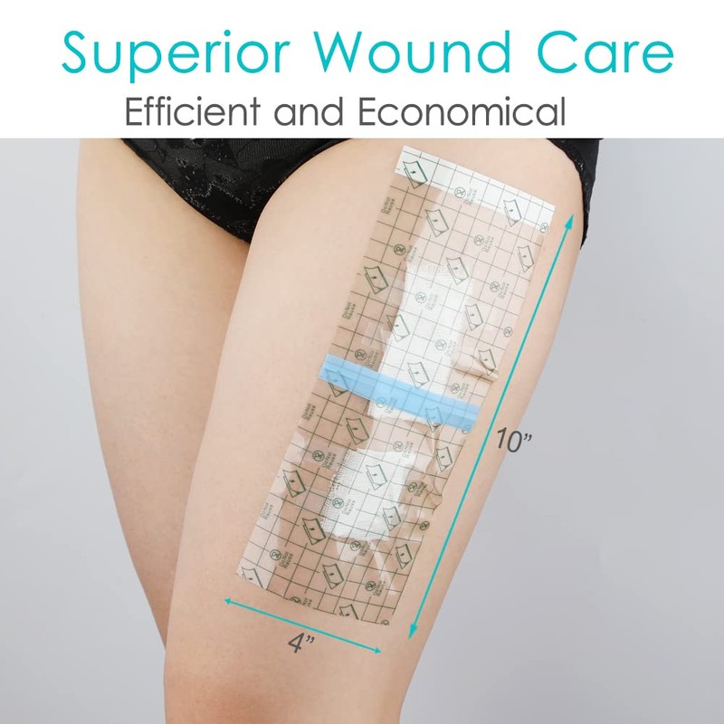 50 Pcs Waterproof Shower Protector Bandage 4"x10" for Post Knee