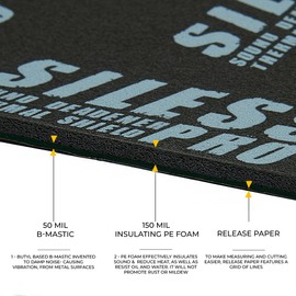 Siless LinerPRO 2in1 200 mil (5mm) 36 sqft Car Sound Deadening & Heat Insulation Closed Cell Foam - PE Foam Sound Deadener