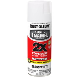 Rust-Oleum 271919 Acrylic Enamel 2X Spray Paint, 12 oz, Gloss White