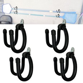 4 Pack Pool Pole Hanger Holder - Wall Mount or Fence Mount, Ideal Hooks for Telescopic Poles, Skimmers, Leaf Rakes, Nets, Brushes, Vacuum Hose, Garden Tools and Swimming Pool Accessories