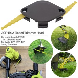 ACFHRL2 Bladed Trimmer Head with AC80RL3 Replacement Spool, AC14HCA Spool Cap Compatible with Ryobi 18V 24V 40V String Trimmer Weed Eater Parts (23 Pack)