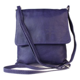 Girly Handbags Womens Genuine Leather Shoulder Bag Small Cross Body Messenger Soft Leather Vera Pelle Phone Holder Holiday - Dark Purple