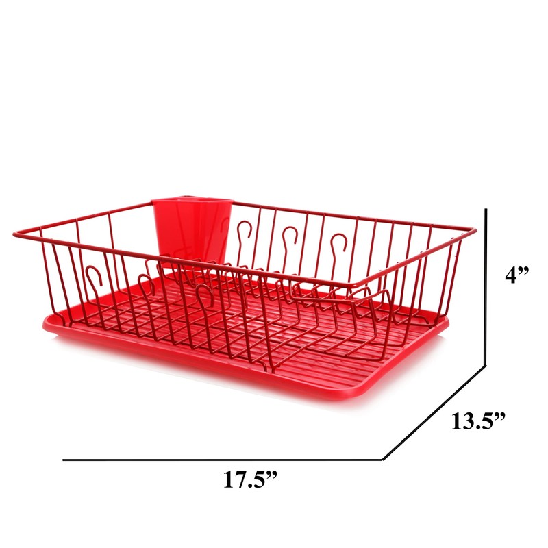 Megachef Mega Chef 17 1/2-inch Dish Rack, Red (93596407M)