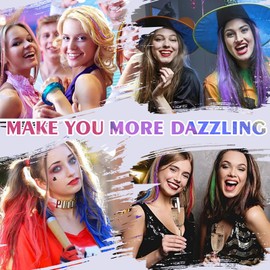 TOFLANTUR 12 PCS Green Hair Extensions, Curly Color Hair Clips for Girls, Rainbow Hair Extensions Party Highlights, 17 Inch(Forest Green)