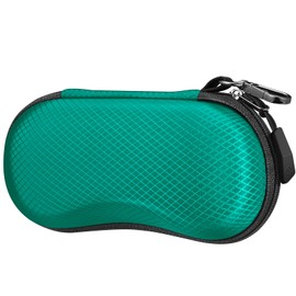 Fintie Glasses Case Sunglasses, EVA Scratch-Resistant Sunglasses Case Hard Case with Carabiner Large Glasses Case for Women Men Outdoor Sports Glasses Cycling Glasses, Green