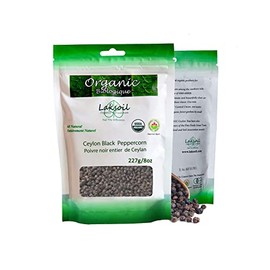 Certified Organic Ceylon Black Peppercorns 227g/8oz