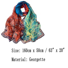 FAIRYGATE Green Neck Scarf Chiffon Scarfs for Women Ladies Lightweight Seagulls Printed Shawls Scarves Spring Autumn Fashion Accessory Stylish and Versatile 50 x 160cm B7123