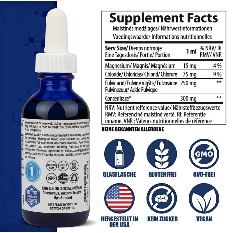 Trace Minerals Fulvic Acid | Liquid Ionic Fulvic Acid |