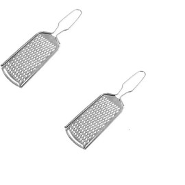 Gift House Creation Stainless Steel Small Coarse Grater Nutmeg Cheese Citrus Zest Zester Grater Pack of 2