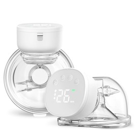 ANWIKE Hands Free Breast Pump Ultra-Light 230g, Wearable Breastfeeding Pump Portable for Travel and Work, Low Noise, Ergonomic 135° Flange, 9 Levels 4 Modes with 19/21mm Flange Inserts (White 2 Pack)