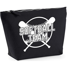 Hippowarehouse Softball team printed make up cosmetic wash bag 18x19x9cm