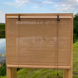 XiuXiu Bamboo Blinds Bamboo Shades Roman Bamboo Curtains Roller Shades for Interior Windows Roll Up Blinds Indoor Outdoor Patio C 32" W x 74" H