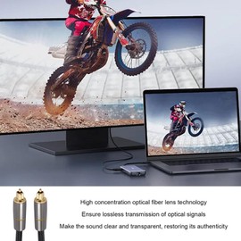 Fiber Optic Audio Cable,Multipurpose Optical Audio Cable for Soundbar - Home Cinema Accessories, Speaker Supplies for Computer, Stereo Systems, Amplifiers