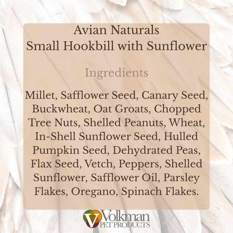 Volkman Avian Naturals Small Hookbill with Sunflower 4lb