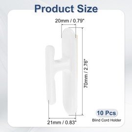 uxcell 10Pcs Blind Cord Holder, Self-Adhesive Window Cord Wrap Cleats, Safety Blind Pull Cord Hooks for Window Blinds Curtains Sun Shades Ropes, White