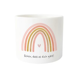 Grafik-Werkstatt Small Flower Pot, Decorative Pot, White, Ceramic, Schön, dass es Dich gibt, Mini