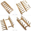 INNERNEED Bamboo Wooden Plate Racks Dish Stand Holder Kitchen Storage
