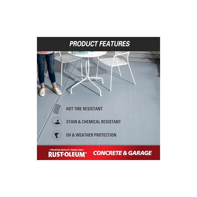 Rust-Oleum 320202 Concrete & Garage Clear Finish Topcoat, Gallon, Gloss