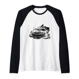 Rally Sports Car Tuning Motorsport Drift Burnout Turbo V8 Raglan Baseball Tee