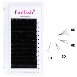 Lash Extension DD Curl Easy Fan Volume Lashes Self Fanning Eyelash Extensions Easy Blooming Lash Extensions 8-30mm Supplies (0.03-DD, 16mm)