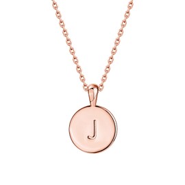 PAVOI 14K Rose Gold Plated Letter Necklace for Women | Gold Initial Necklace | Letter J