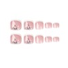 Clataly 24 Pieces Square Crystal Flowers Fake Nails Polished Toe