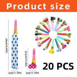 20 Stück Tröte,Tröten Kindergeburtstag,Partytröten,Krachmacher Spielzeug,Trompete Pfeifen Spielzeuge,Tröten zum Anfeuern,Papiertrompete,Funny Whistles Gebläse für Geburtstagsfeiern,Graduation,Hochzeit