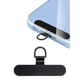Aerix Smartphone Strap Holder, Durable, Thin Metal Stainless Steel, Smartphone Shoulder Strap, Drop Prevention, Compatible with All Models, Black