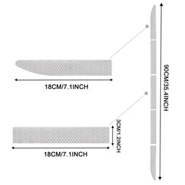 TOMALL 35.2'' Strong Reflective Stripe Stickers High-Intensity Night Visibility Reflective Decal Universal Safety Warning Diamond Grade Waterproof Self Adhesive for Car Trunk (White)