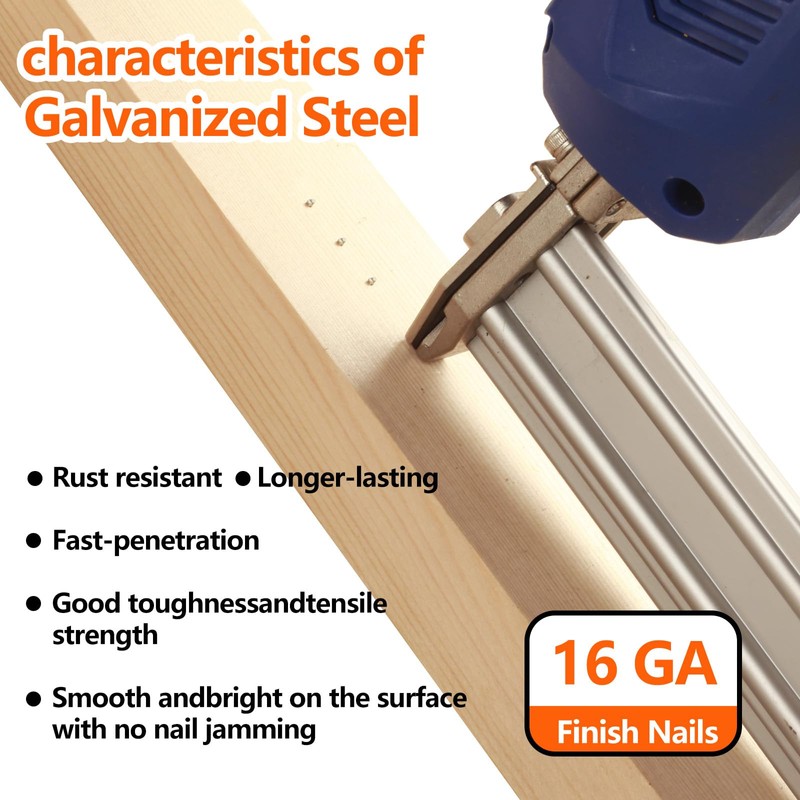 SITLDY Straight Finish Nails, 16 Gauge, 1200-Pack (1-1/2", 1-3/4", 2",