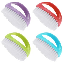 Hand Nail Brushes, 4Pcs Handle Nail Cleaning Brush 4 Colors, Handle Grip Nail Brushes Handle Grip Heavy Duty Nail Brushes Plastic Nail Scrubbing Brush for Gardeners Mechanics Hand Under Nails