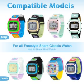 Snyeest Replacement Nylon Band Compatible with Freestyle Shark Classic Watch, Adjustable Quick-drying Strap for Shark Classic Leash & Clip Watch（Watch Not Included）, Cape Blue,L