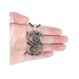 HAQUIL Loki Necklace, Viking Loki Symbol Pendant, Faux Leather Cord, Loki Jewelry Gift for Men and Women (AD)