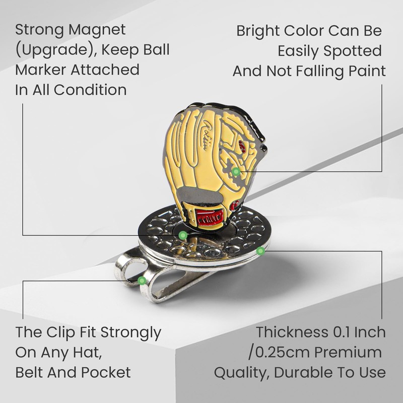 AXKAL Magnetic Stylish Golf Ball Markers with Hat Clip 1/2