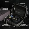 TANGZU Leather Earphone Case, Water-Resistant Portable Earbuds Storage Case for