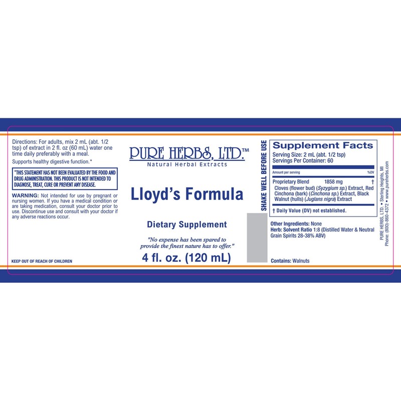 Pure Herbs: LLOYD'S FORMULA - 4 oz.