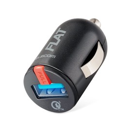Elecom Cigarette Charger, 1 USB Port, Compact, QuickCharge 3.0, Black